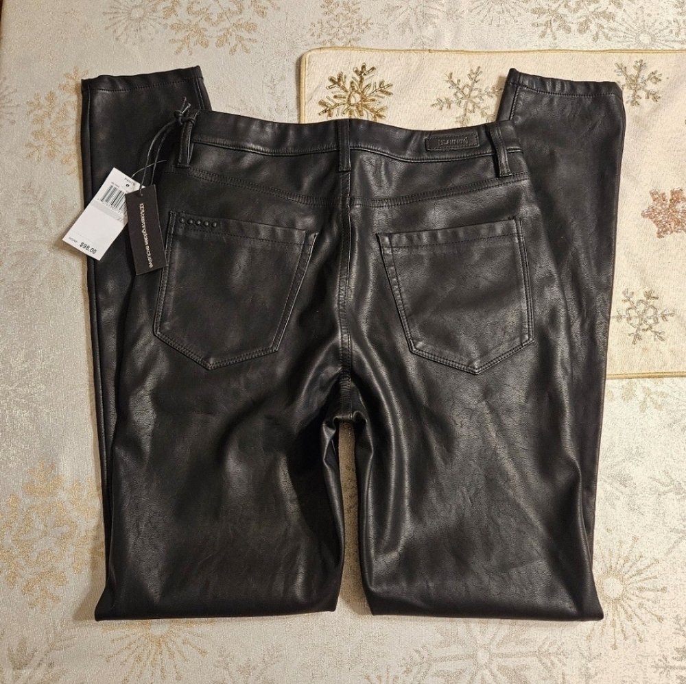 Blank NYC The Great Jones High-Rise Faux Leather Skinny Pants sz 27 - Picture 2 of 5
